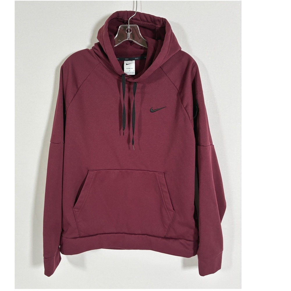 Nike Therma-FIT Mens Large Burgundy Maroon Pullover Hoodie DQ4834-681